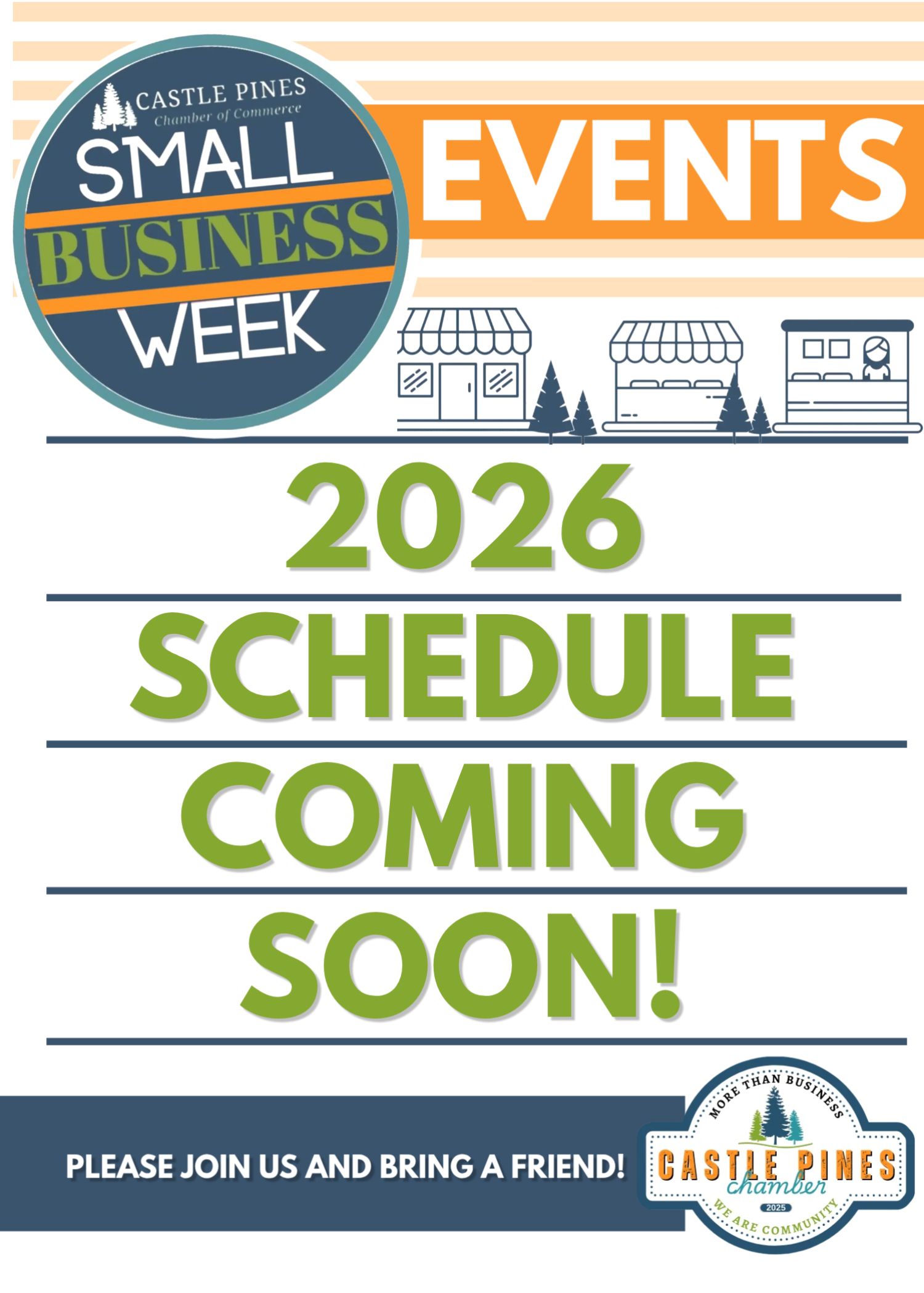 A flyer for small business week is shown.