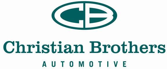 The logo for christian brothers automotive is blue and white.