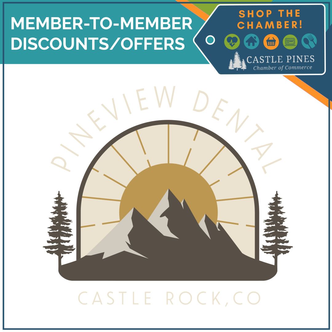 A logo for pineview dental castle rock co
