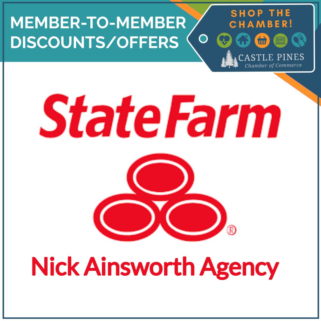 A state farm logo next to a nick ainsworth agency logo