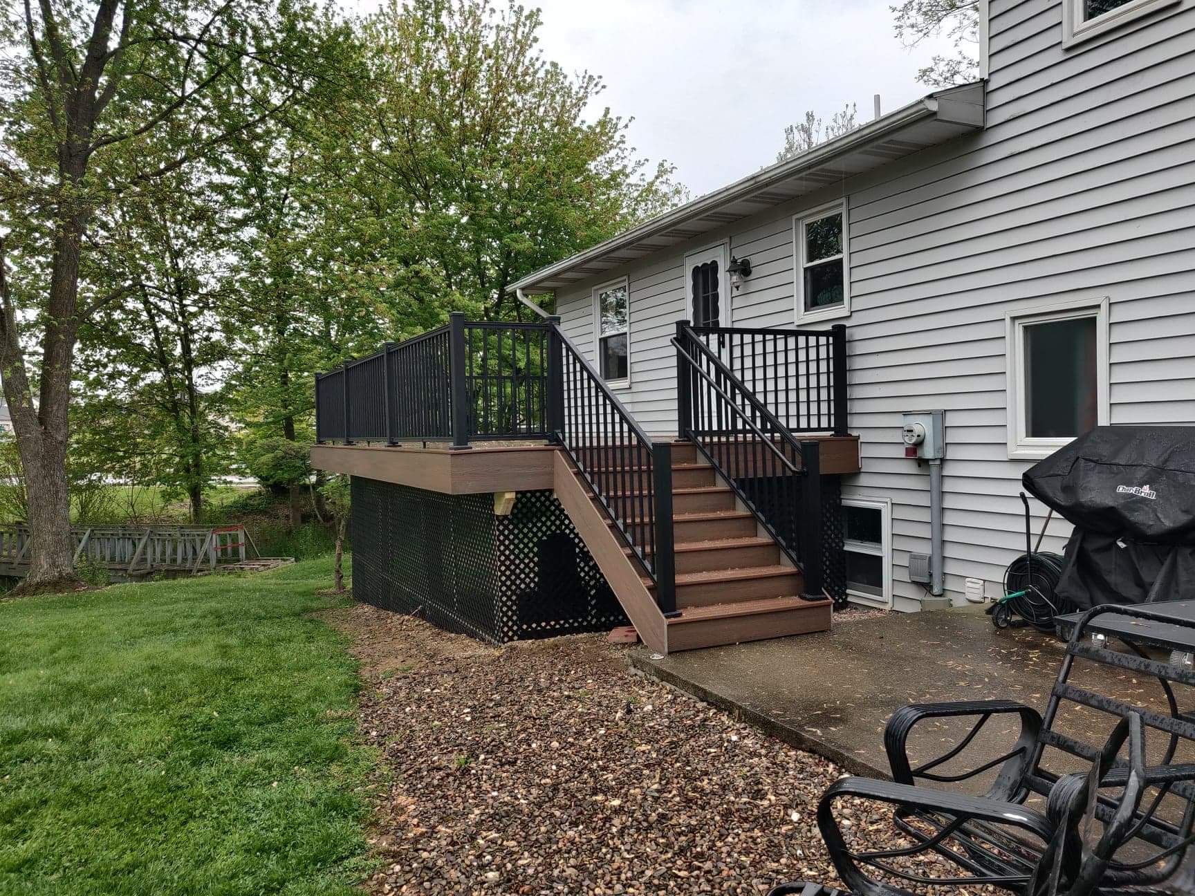 Remodeling Experts deck builder contractor custom deck along pool. Deck details... maintenance free composite decking with aluminum railing 