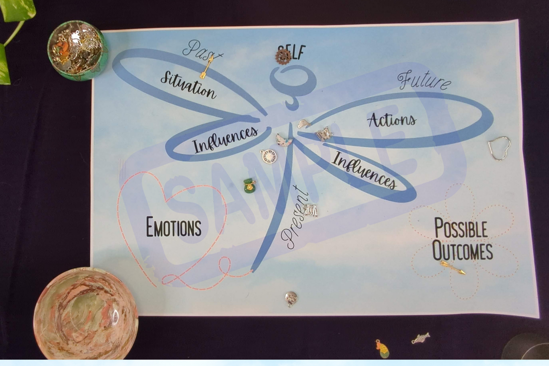 Dragonfly Charm Casting Mat – Printable Divination Layout (Digital Download)