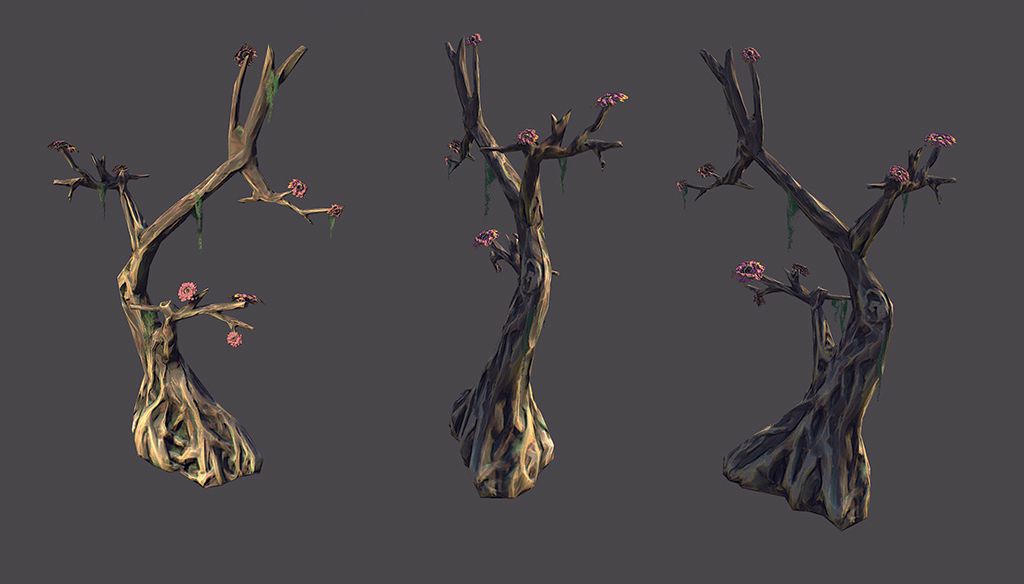 Stylized small flowering tree