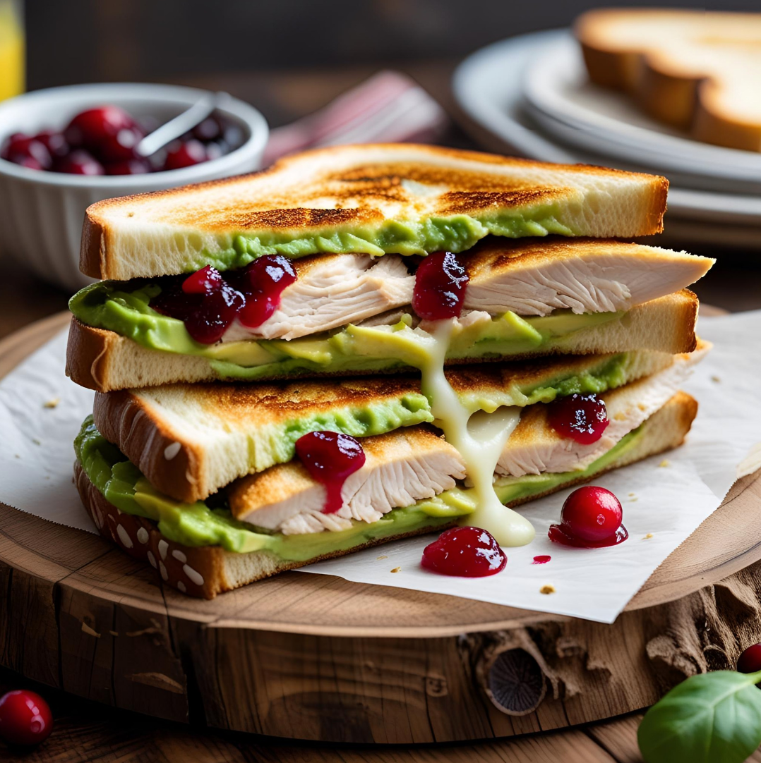 Cranberry Avocado and chicken sandwich