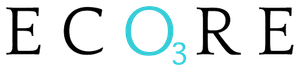 "ECORE" with the "O" replaced by a light blue "O3" indicating ozone.