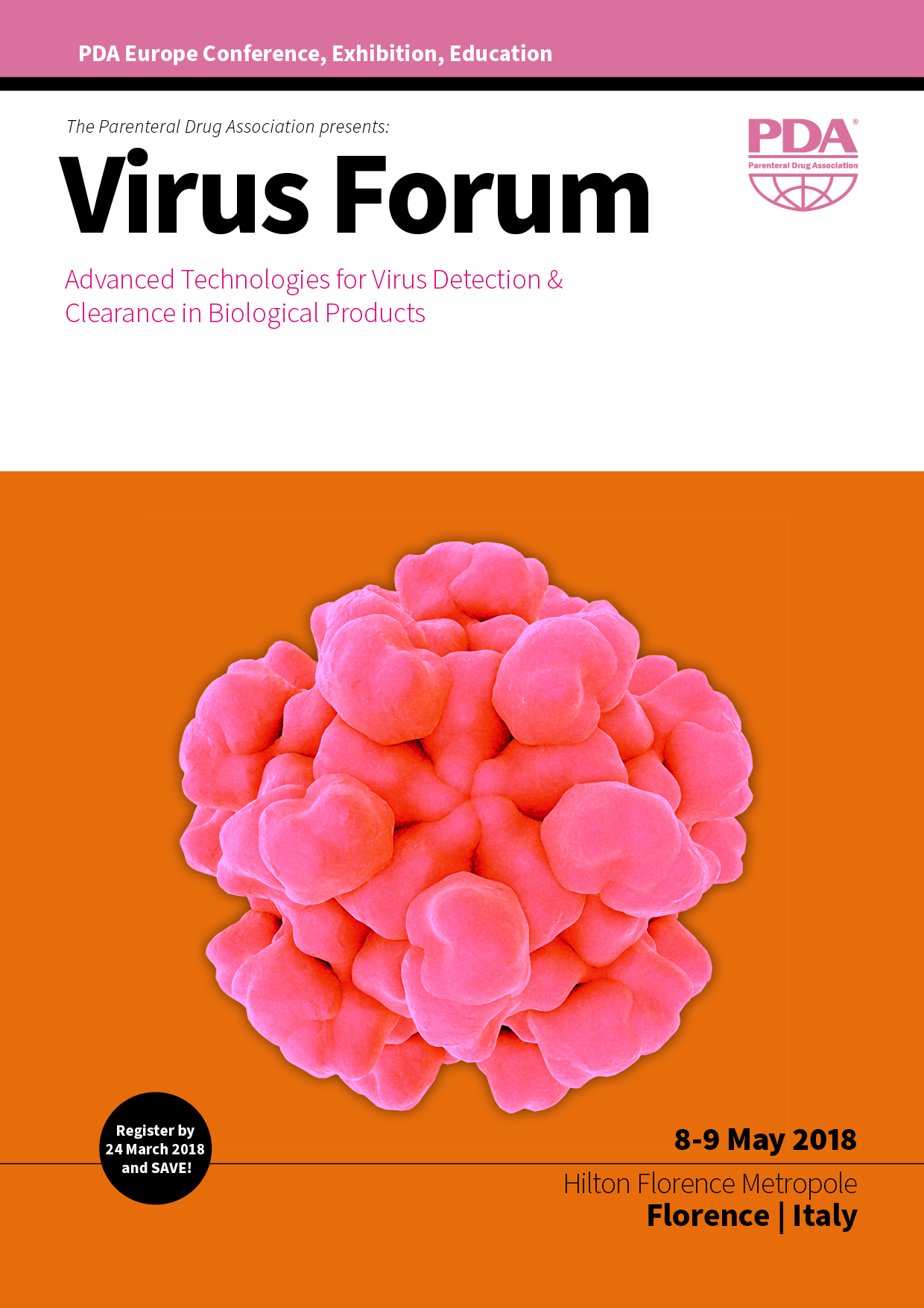 A poster for the virus forum with a picture of a virus on it