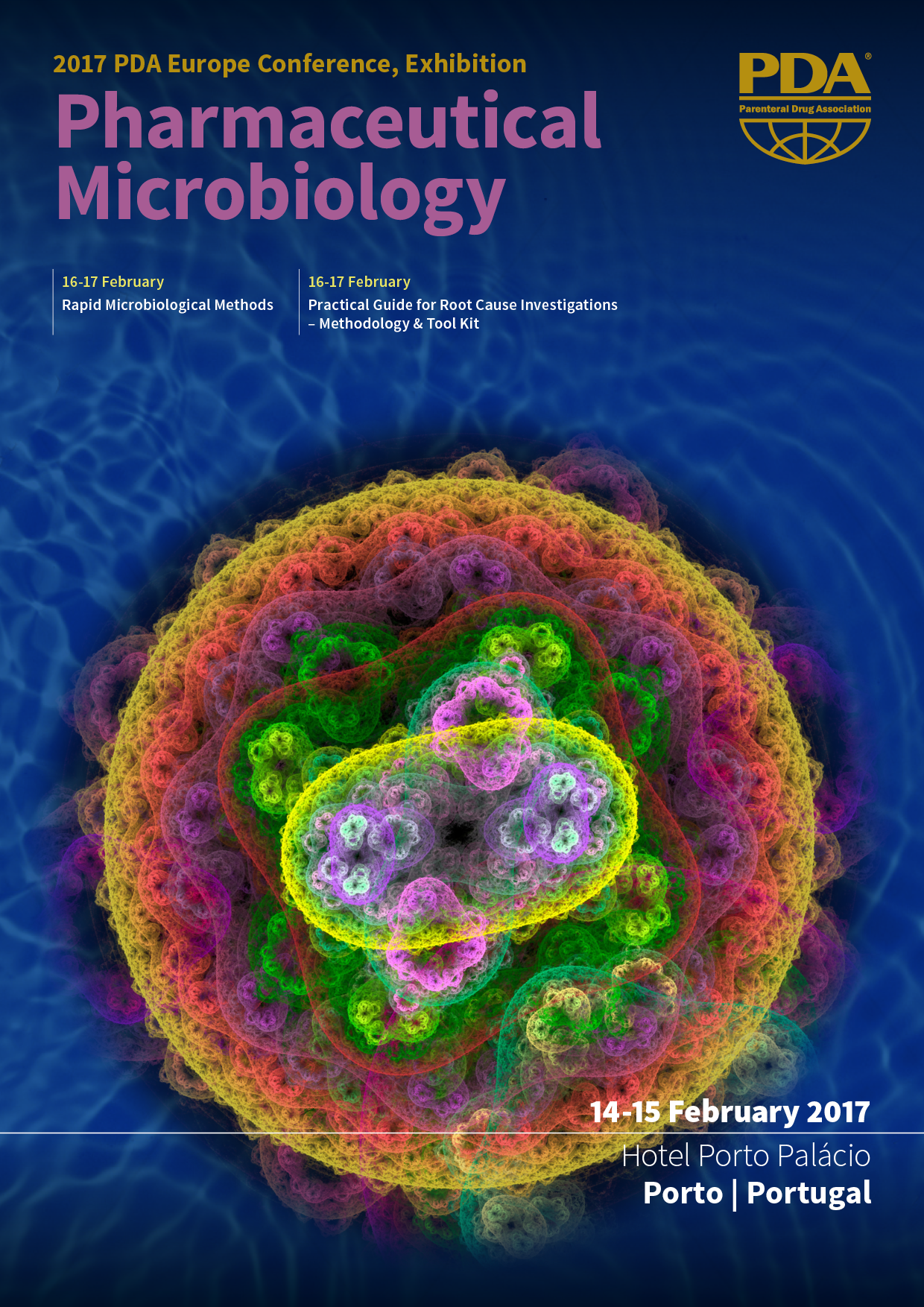 A poster for the pharmaceutical microbiology conference in porto portugal