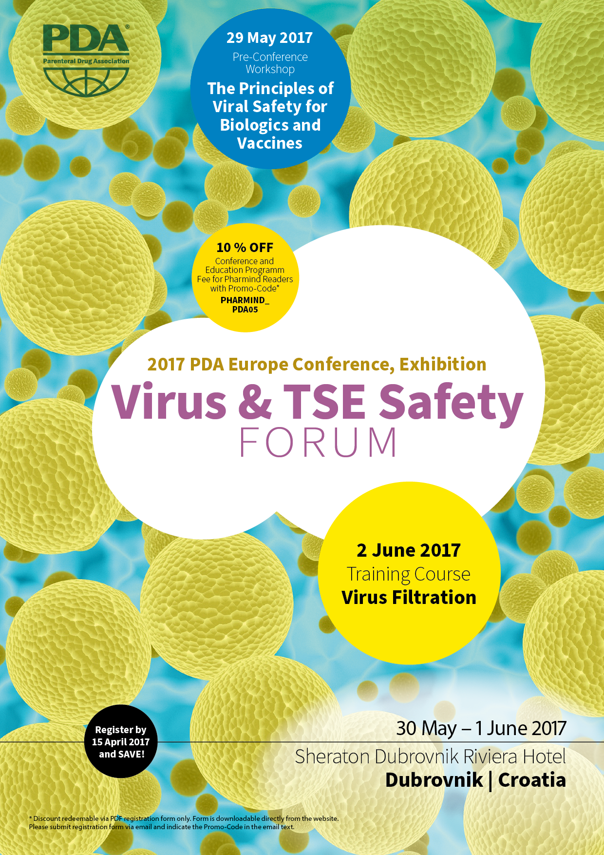 A poster for the virus and tse safety forum
