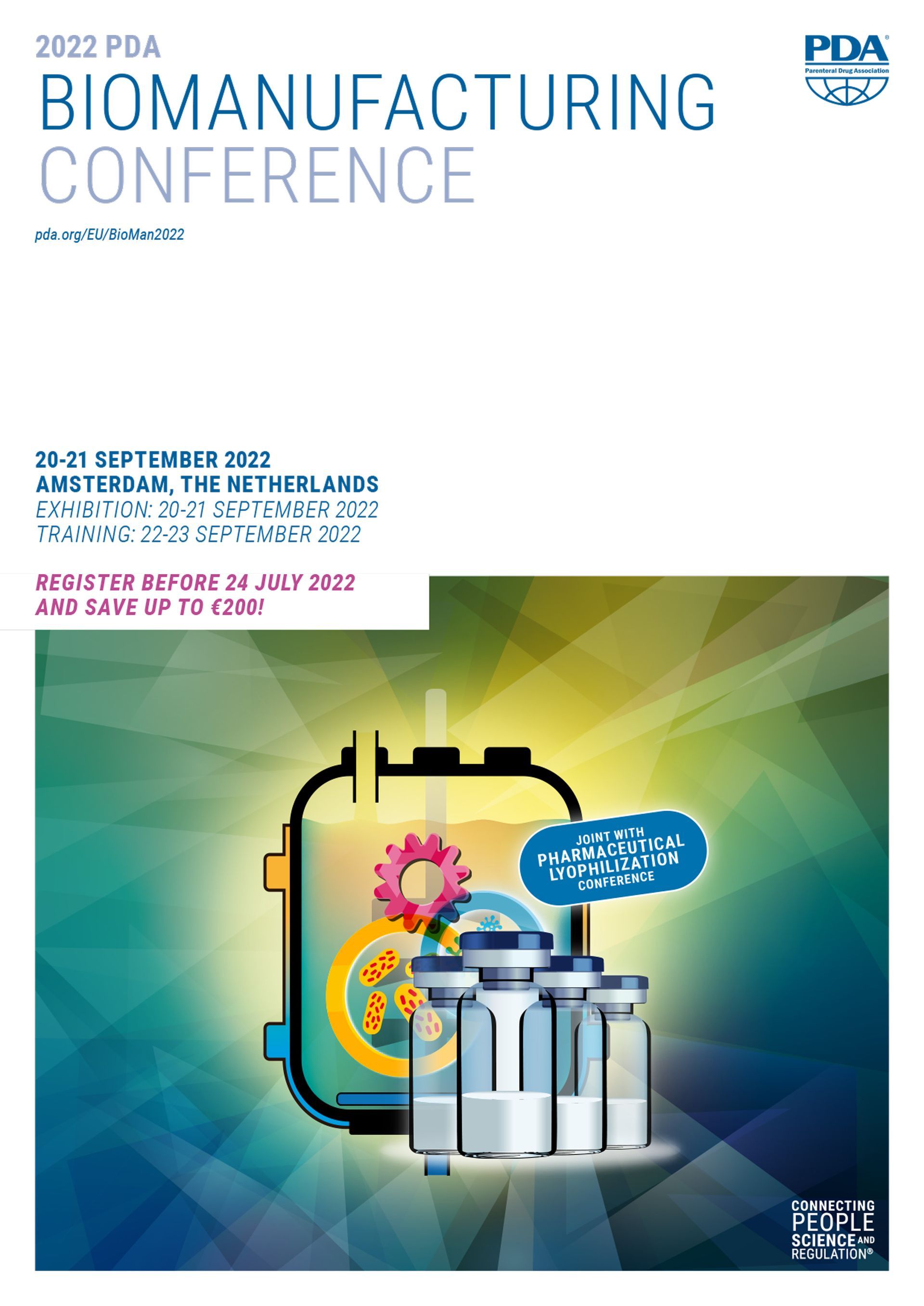 The cover of a book titled biomanufacturing conference