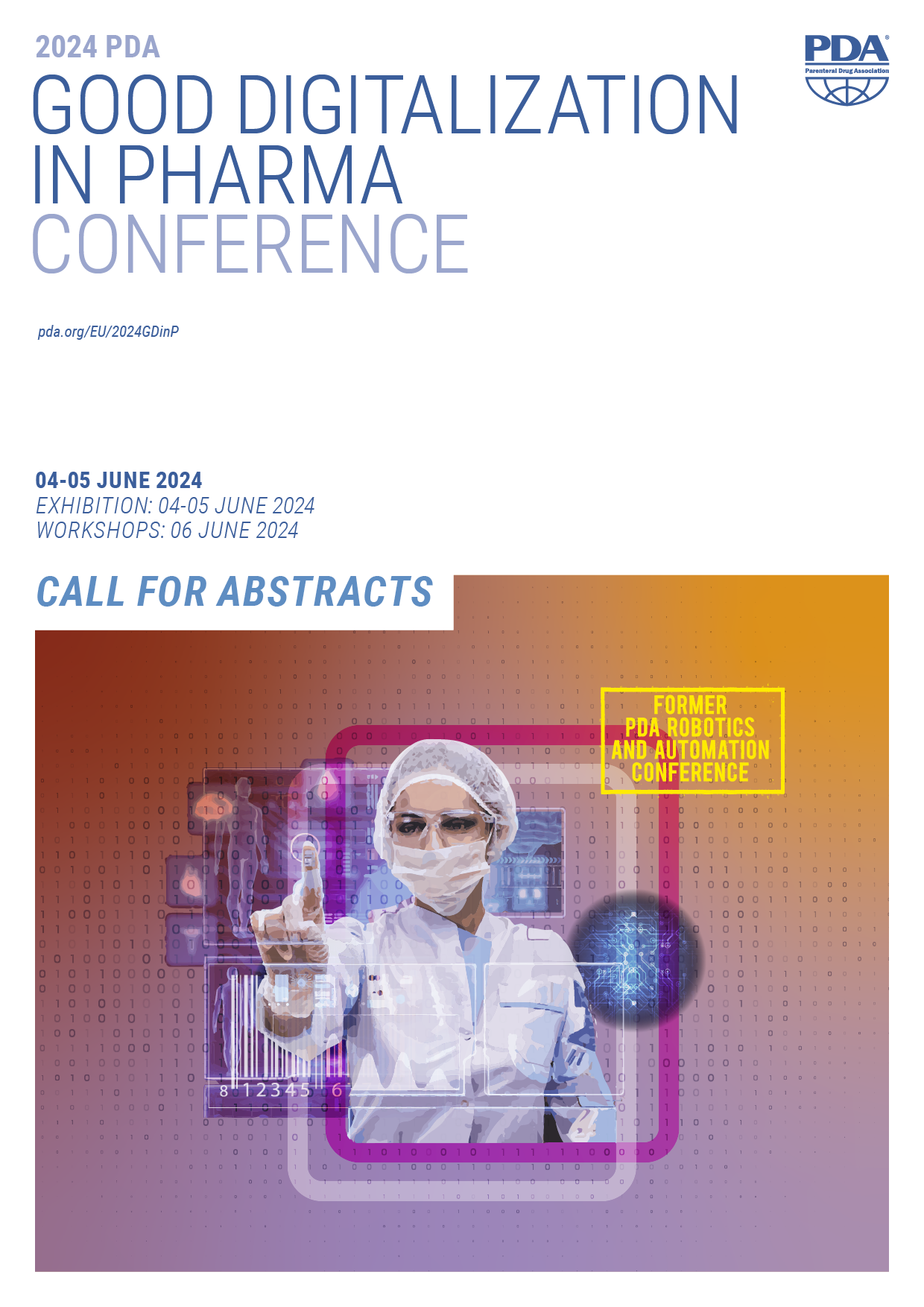 A poster for the good digitalization in pharma conference.