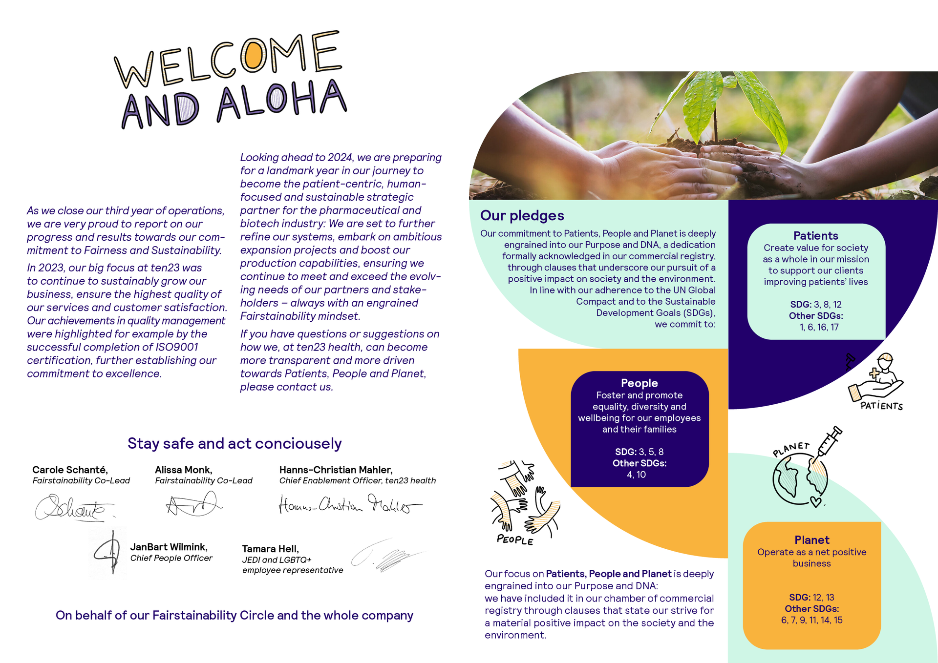 A brochure that says welcome and aloha on it