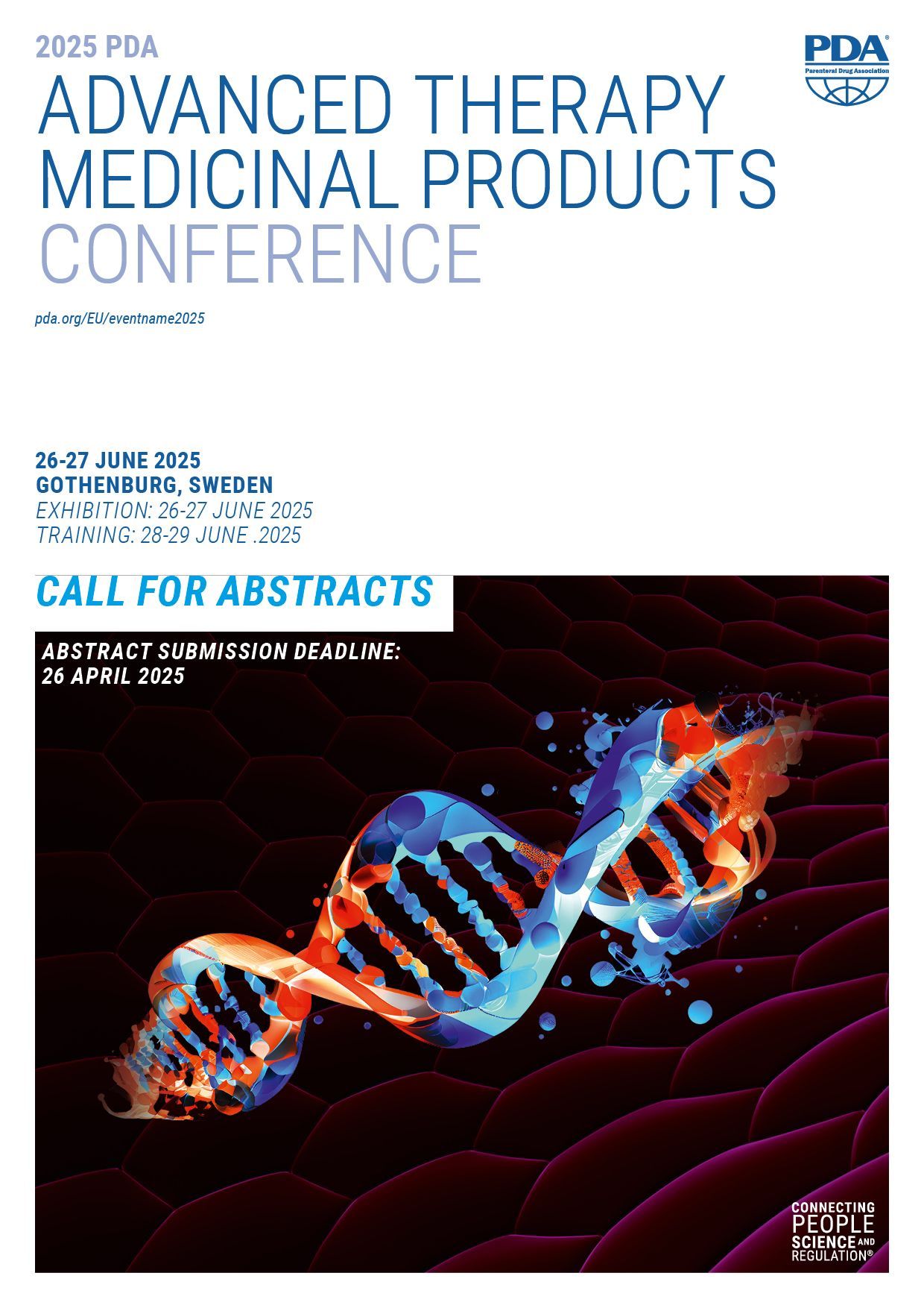 A poster for the advanced therapy medicinal products conference