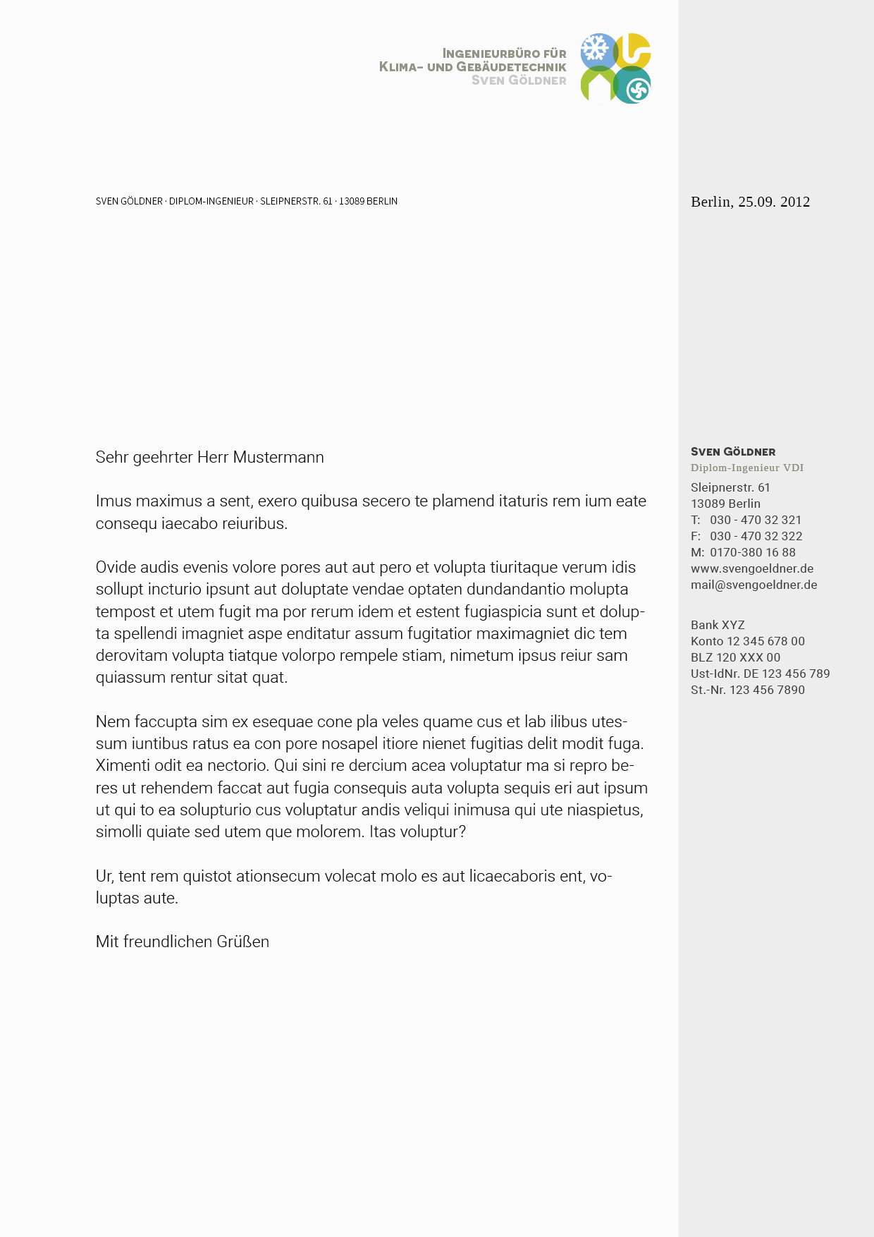 A letter with a logo on it is on a white background.