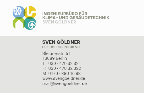 A business card for sven goldner is shown