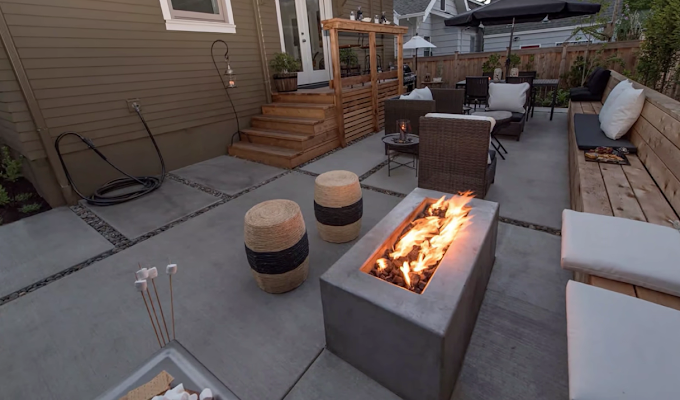 Backyard concrete patio Vancouver