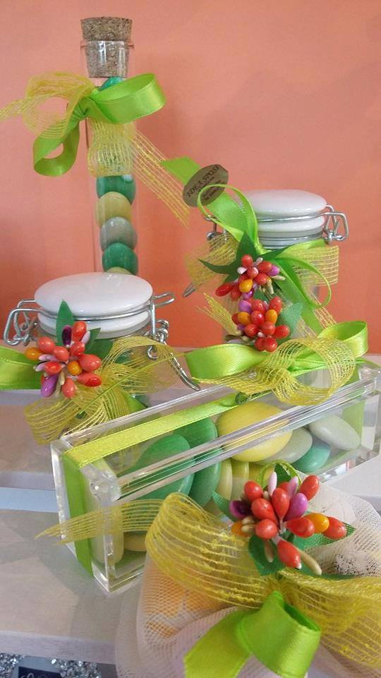 vasetti porta confetti colorati