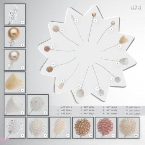 scheda con accessori e perline per abiti da sposa