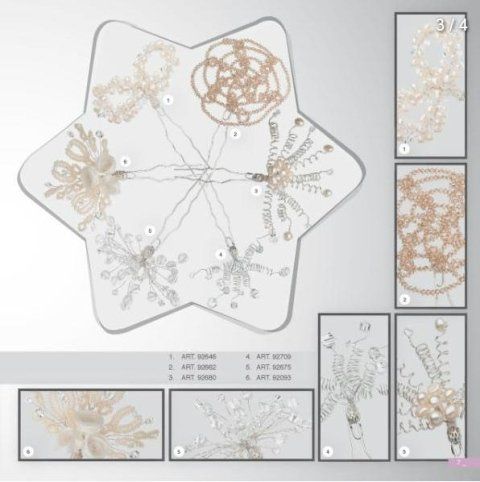 scheda con accessori per decorare scarpe e abiti da sposa