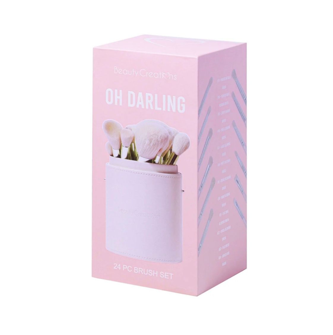 A pink box with a vase of flowers in it.