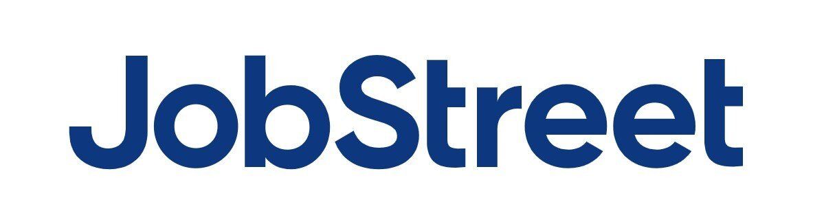 JobStreet logo in dark blue font on white background.