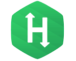 Green hexagon with the letter 