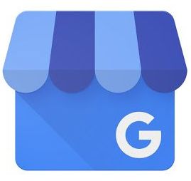 Google My Business logo: blue storefront with a
