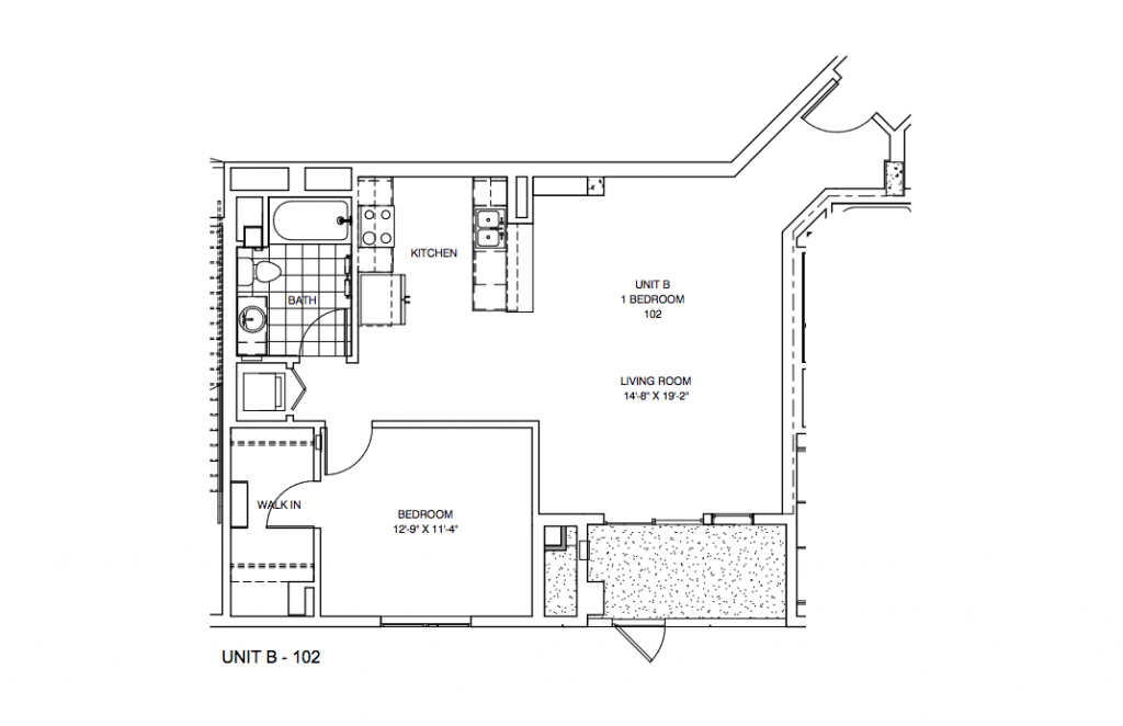 Unit B, 1 Bedroom