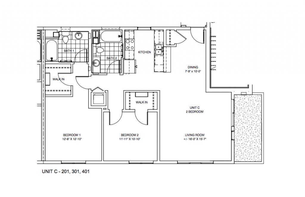 Unit C, 2 Bedroom