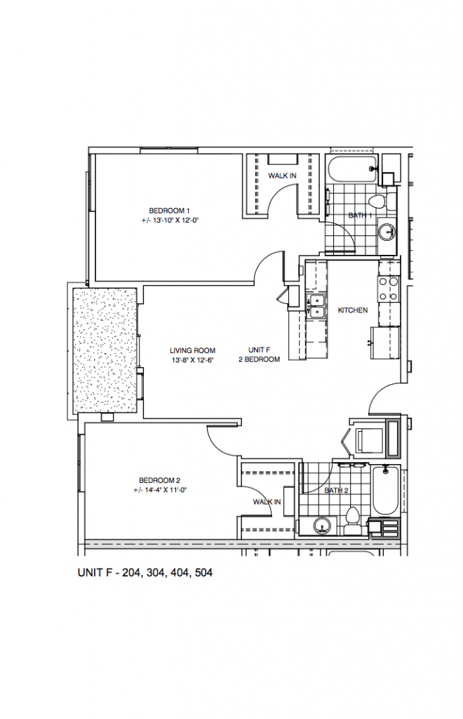 Unit F, 2 Bedroom