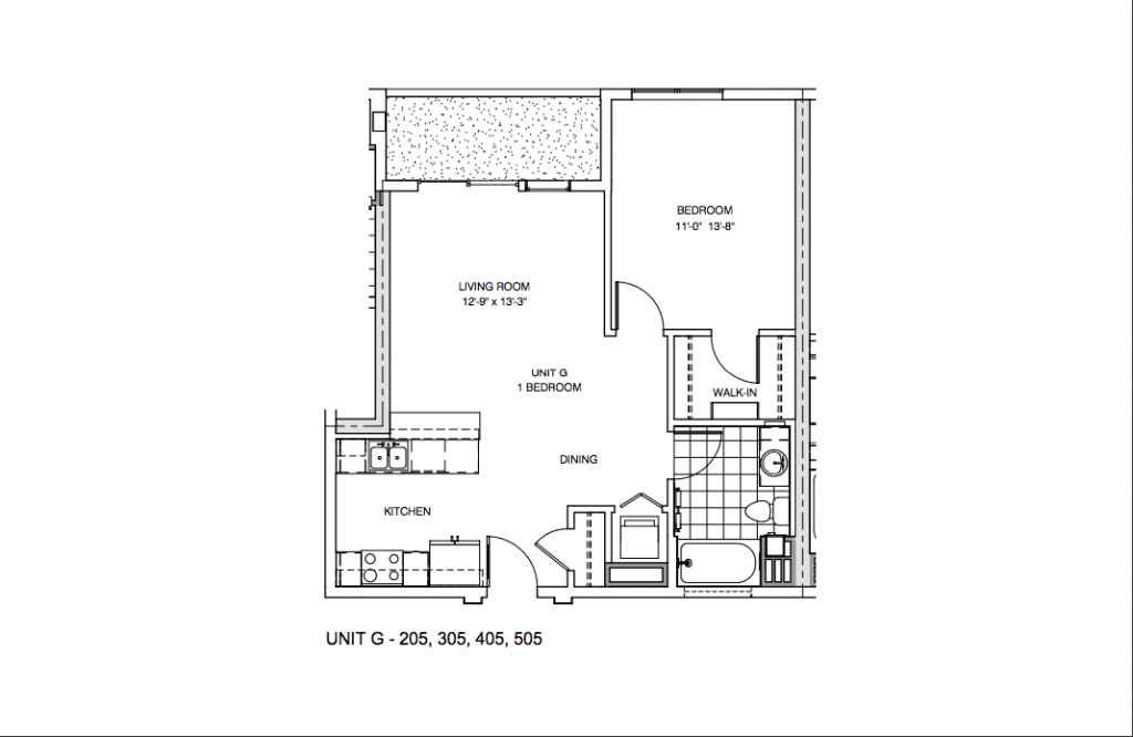 Unit G, 1 Bedroom