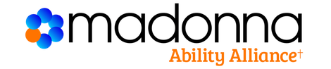 Madonna Ability Alliance logo. Blue and orange circles form a shape, with black text.