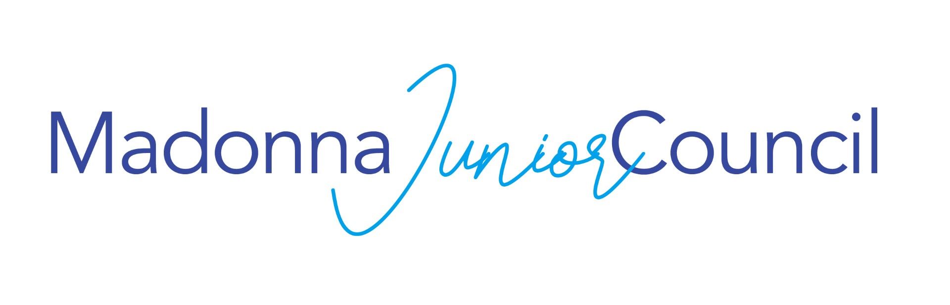 Logo for Madonna Junior Council. Text in blue: 