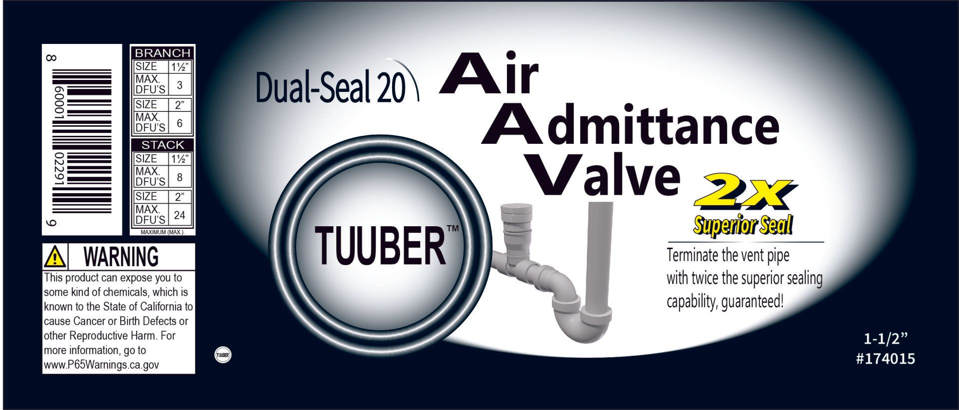 1-1/2 air admittance valve dfu information and insert