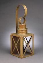Brass lantern with an X-shaped frame and a curved top for hanging.