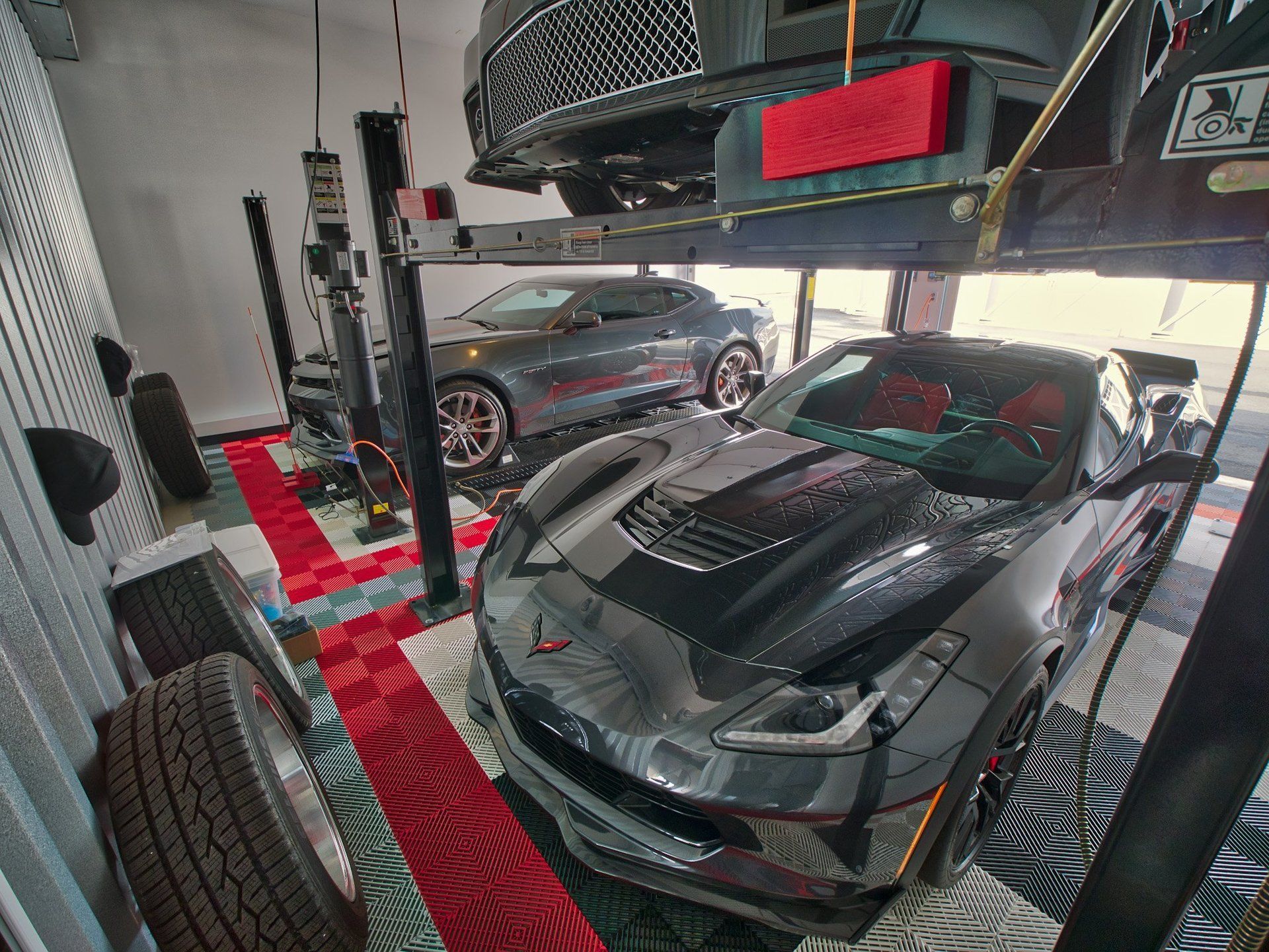 Photo showing luxury vehicles stored in our facility