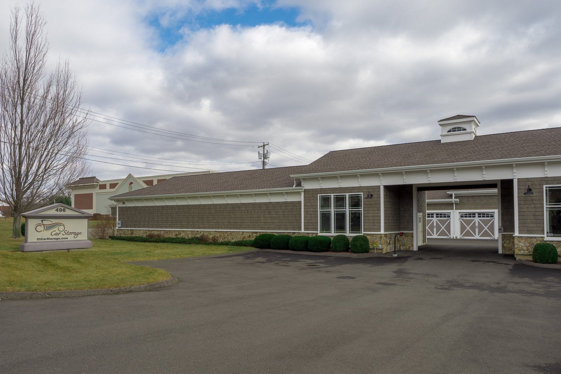 Outdoor view of the front of our facility