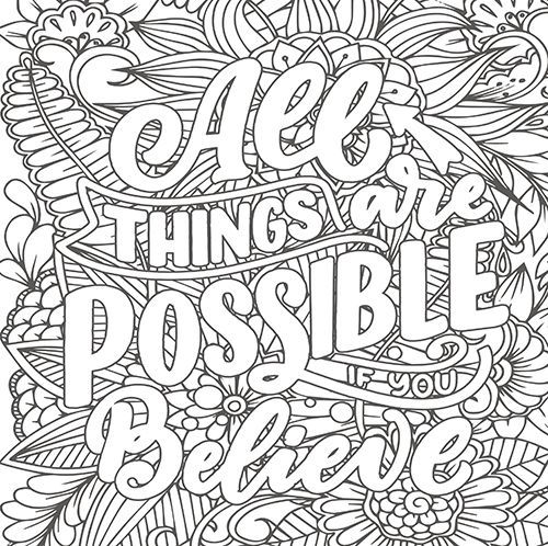 All things are possible - colouring page.