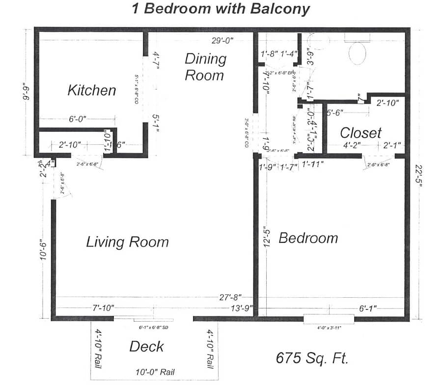 1 Bedroom/ 1 Bathroom