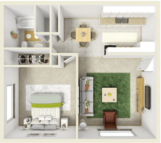 1 Bedroom / 1 Bathroom