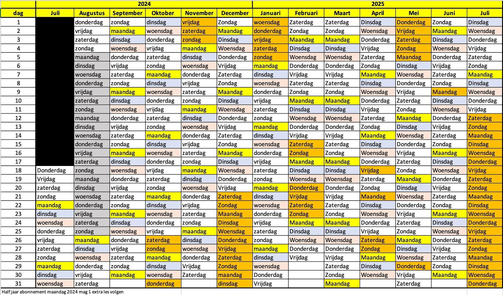 Jaarplanning 2024-2025