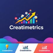 A colorful logo for a company called creatimetrics