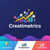 A colorful logo for a company called creatimetrics