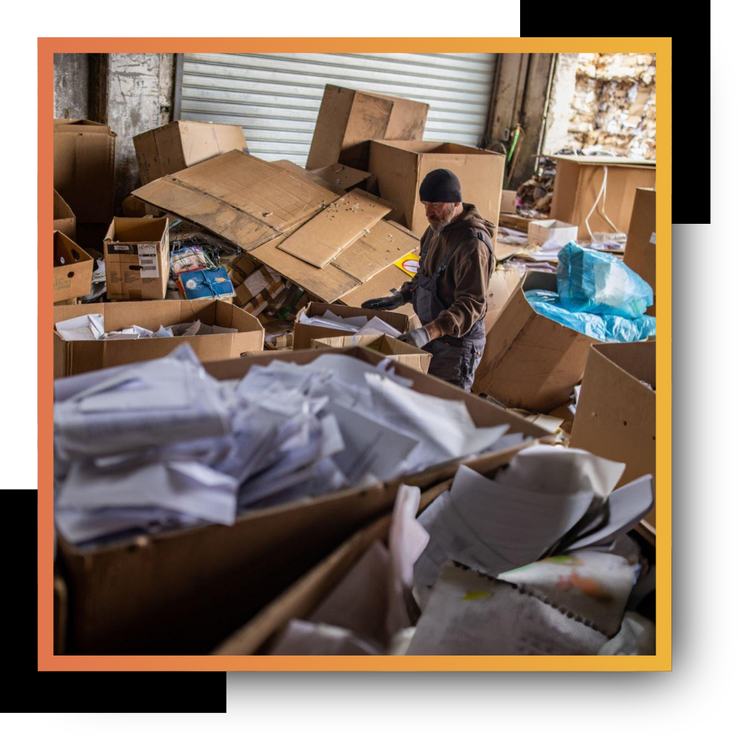 man sorting garbage