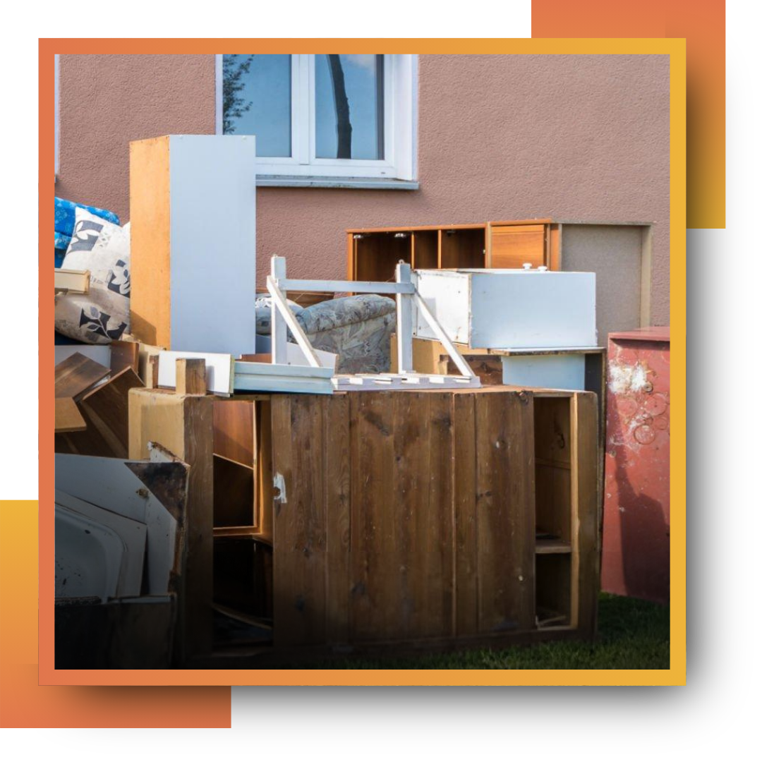 pick up truck trailer in front of houses