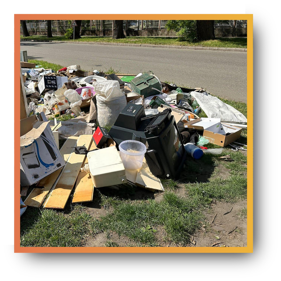 garbage in front of a house