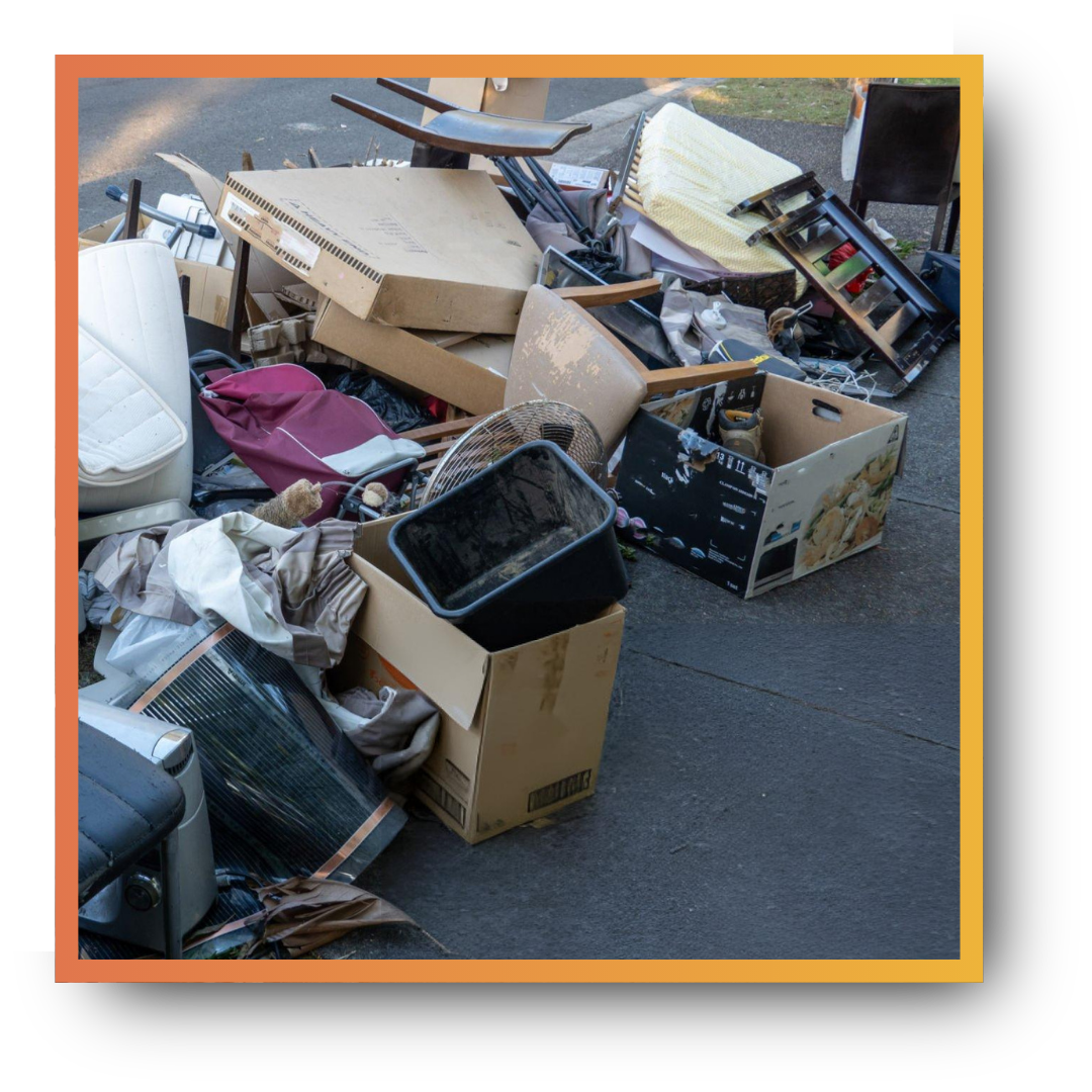 garbage outside the house