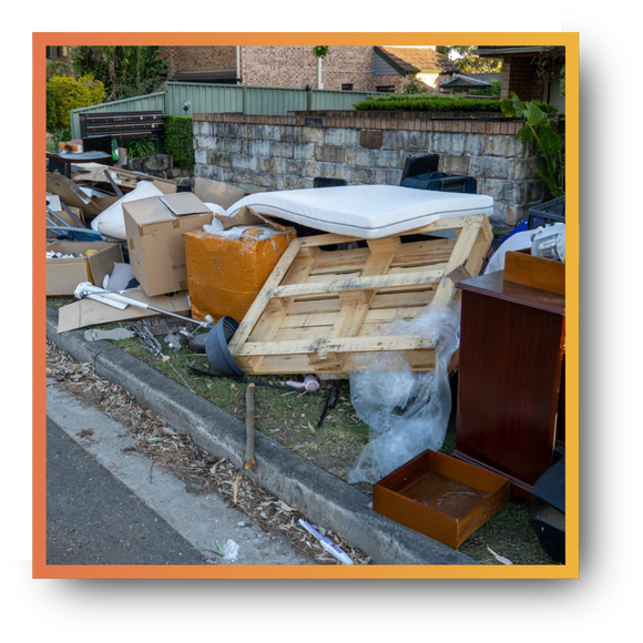 garbage outside a house