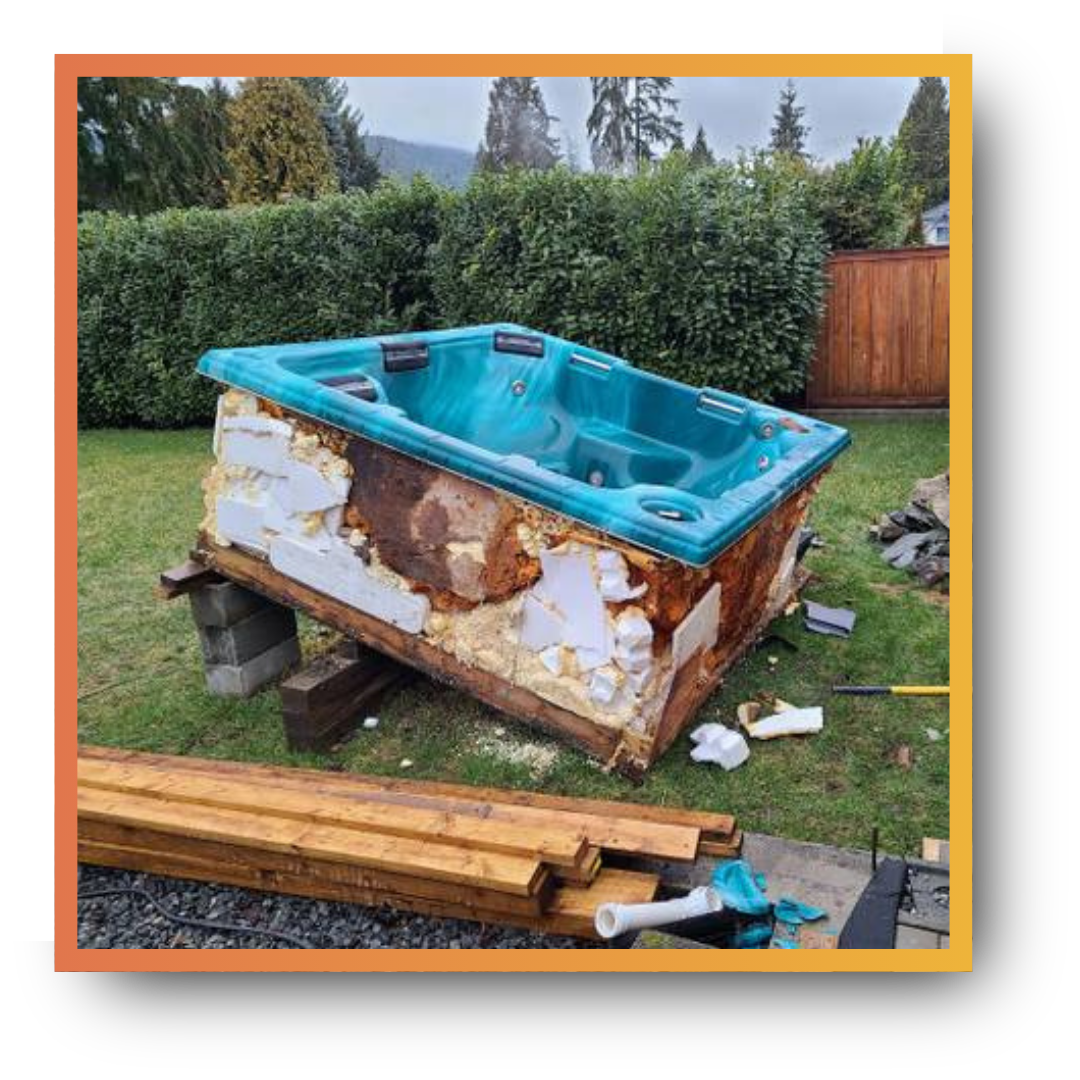 broken hot tub