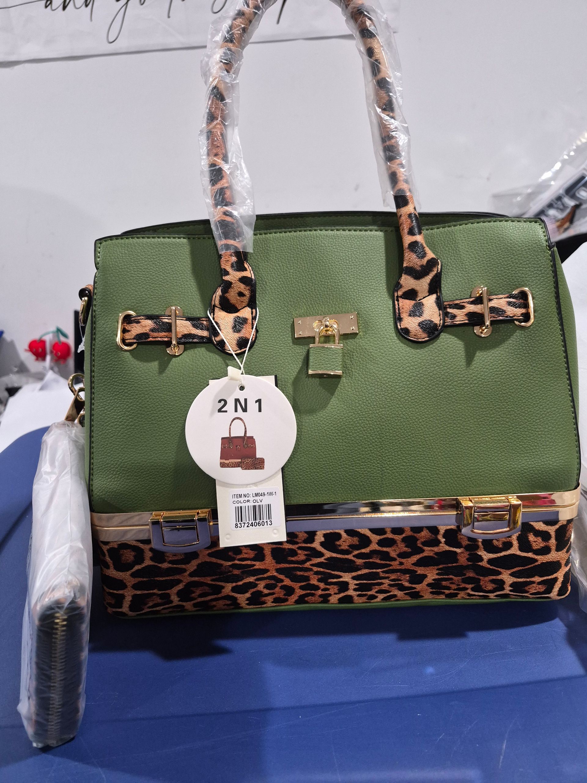 Olive/Leopard purse