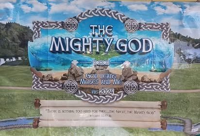 A poster that says `` the mighty god '' on it